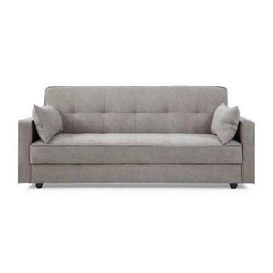 modern designer 3-seater suede fabric lounge couch sofa bed - grey