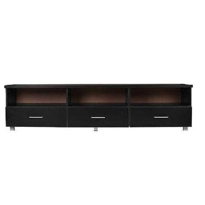 modern tech tv stand cabinet entertainment unit 1.8m - black
