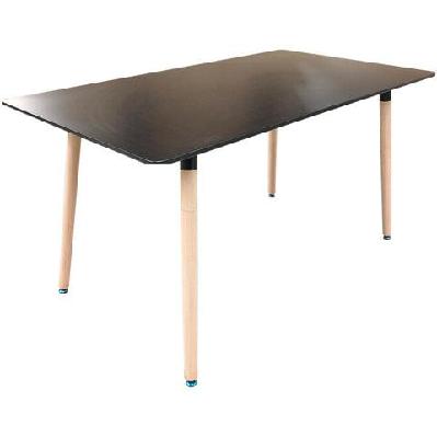 modern wooden rectangular kitchen dining table 140cm black/natural