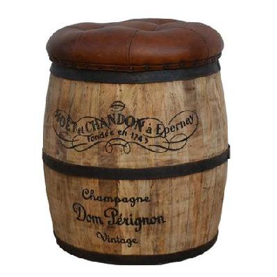 moet chandon vintage rustic round foot stool ottoman