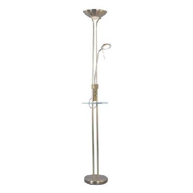 myron usb led light modern floor lamp light metal shade - antique brass