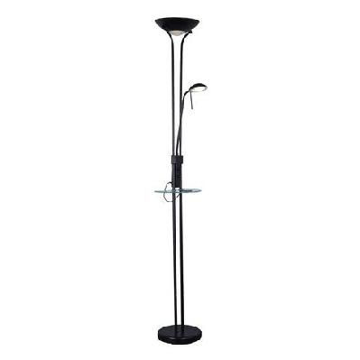 myron usb led light modern floor lamp light metal shade - black