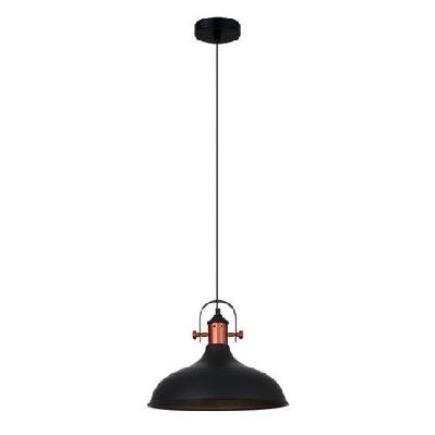narvik pendant lamp light interior es matte black dome with copper highlight od360mm