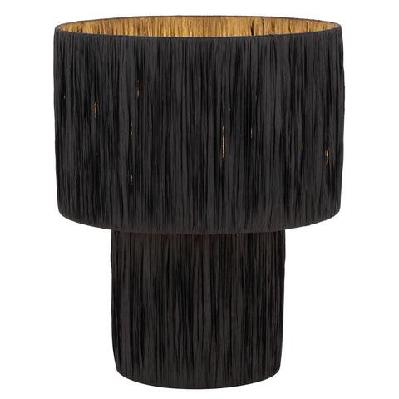 nativa modern table desk lamp light metal raffia black natural