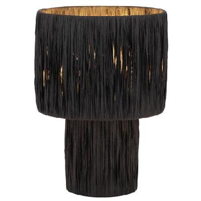 nativa modern table desk lamp light metal raffia black natural