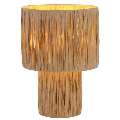 nativa modern table desk lamp light metal raffia natural natural