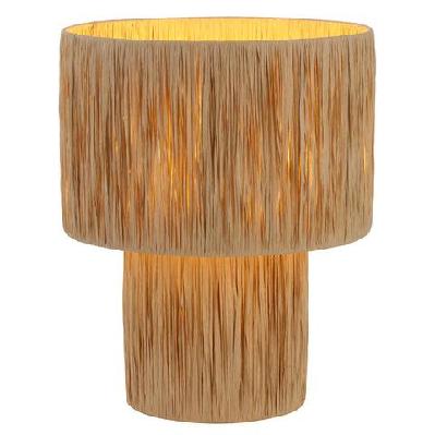nativa modern table desk lamp light metal raffia natural natural
