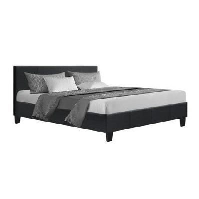 neo bed frame fabric - charcoal queen