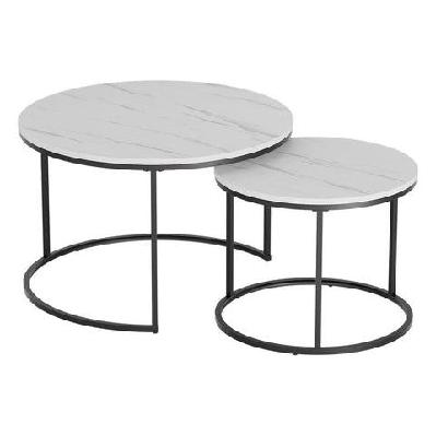 nesting coffee table set of 2 marble effect