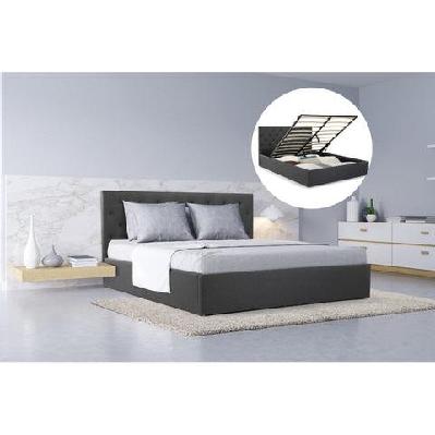 newport gas lift  storage bed frame  queen size pewter grey queen