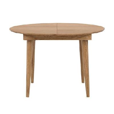 niche round oval wooden extension dining table 110-145cm - natural