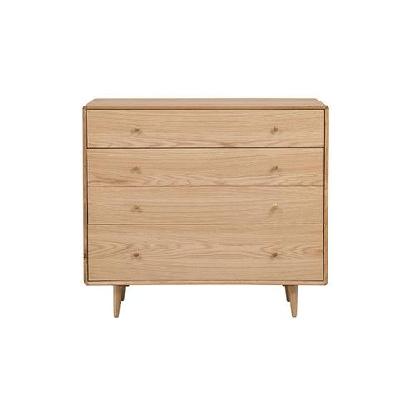 niche scandinavian design wooden chest of 3- drawers storage cabinet - natural