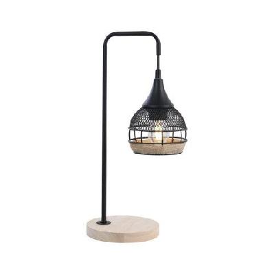 noble modern elegant table lamp desk light - black and natural