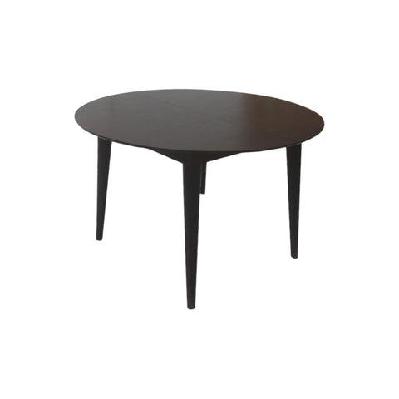 noche round oval wooden extension dining table 110-145cm - black