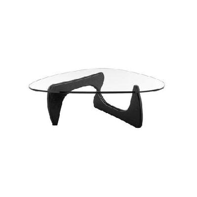 noguchi coffee table replica glass top wooden base black black