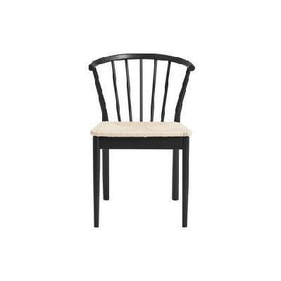 noni set of 2 wooden frame kitchen dining chairs smoked/cream smoked/cream