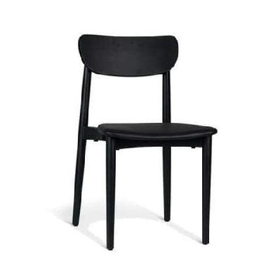 nord notodden dining chair - black frame - black cushion seat