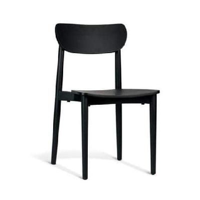 nord notodden dining chair - black frame - black timber seat