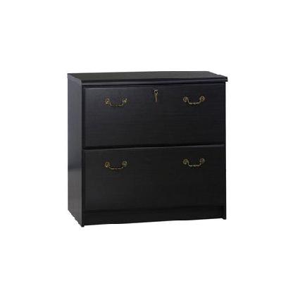 norwich modern wooden 2-drawer lateral filing cabinet storage - black oak
