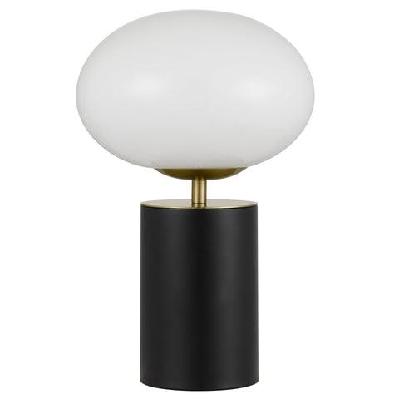 notal contemporary table desk lamp light metal glass black satin