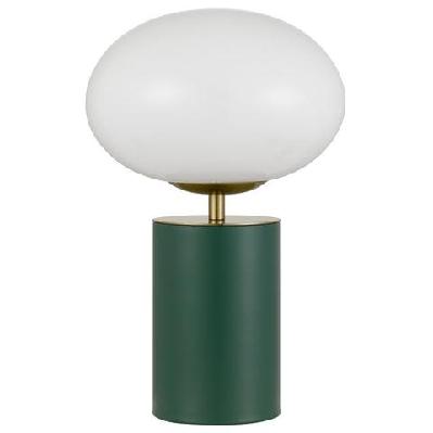 notal contemporary table desk lamp light metal glass green satin