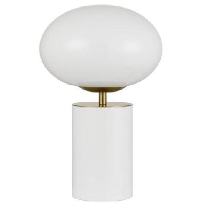 notal contemporary table desk lamp light metal glass white satin
