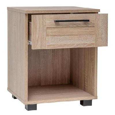 nova 1-drawer bedside nightstand end lamp side table - light sonoma oak