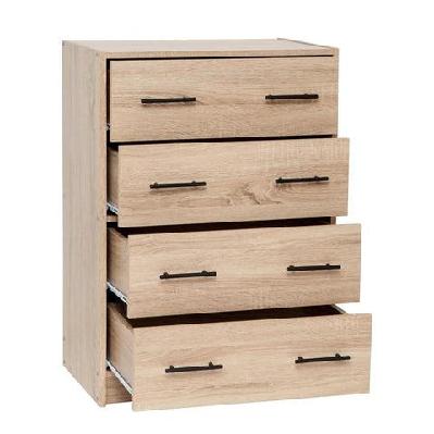 nova chest of 4-drawer tallboy storage cabinet - light sonoma oak