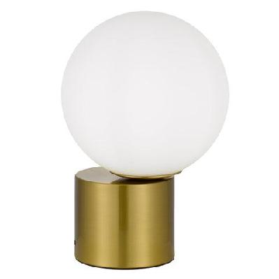 novio modern table desk lamp light metal glass antique gold opal matt