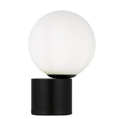 novio modern table desk lamp light metal glass black opal matt