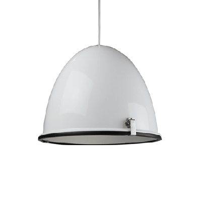 orlyn classic industrial metal with acrylic cover with frosted diffuser pendant light lamp - white
