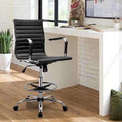 office chair veer drafting stool mesh chairs armrest standing desk black