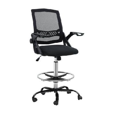office chair veer drafting stool mesh chairs flip up armrest black