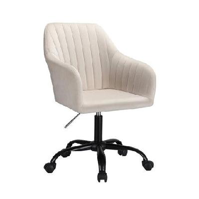 office chair velvet seat cream