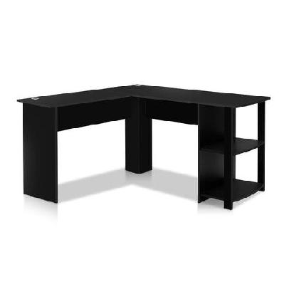 office computer desk corner student study table workstation l-shape black