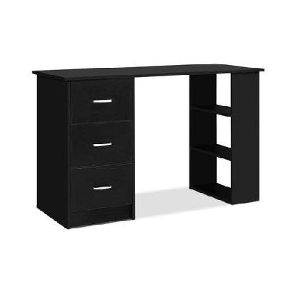 office computer desk student study table workstation 3 drawers 120cm black