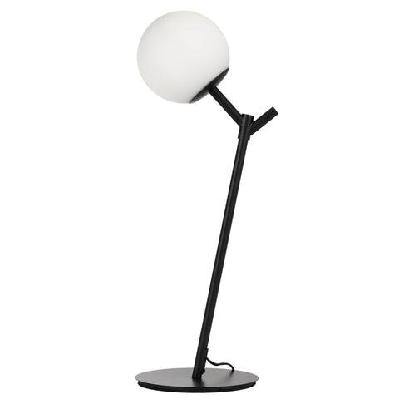 ohh modern table desk lamp light glass metal black opal matt