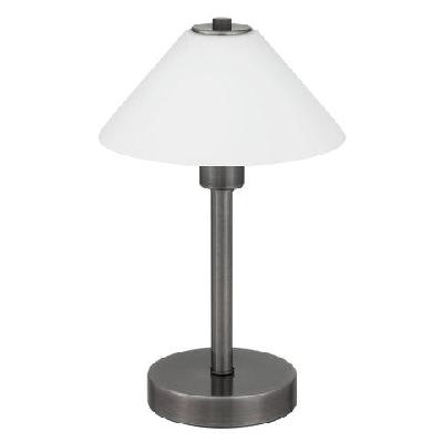 ohio contemporary table desk lamp light metal gun metal opal matt