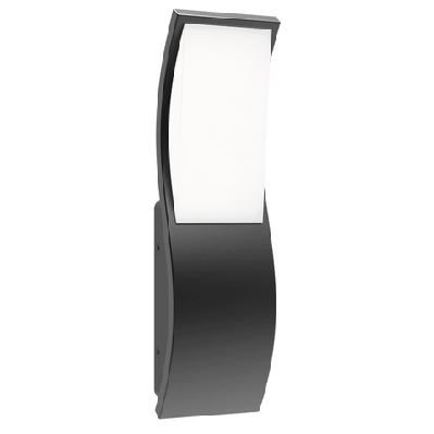 ola wall light surface mounted 7w wavy rectangular dark grey 3000k ip65 509lm