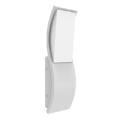 ola wall light surface mounted 7w wavy rectangular white 3000k ip65 509lm