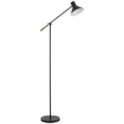 olav modern standing floor lamp light metal black satin