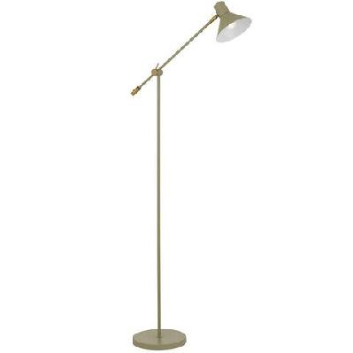olav modern standing floor lamp light metal green satin