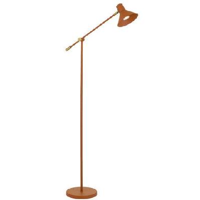 olav modern standing floor lamp light metal orange satin