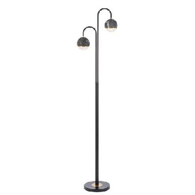oneta modern standing floor lamp light metal acrylic black marble clear black