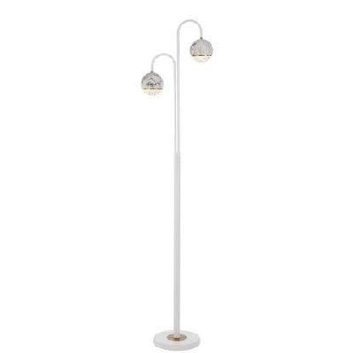 oneta modern standing floor lamp light metal acrylic clear white marble white matt
