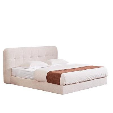 oria high density smart foam boucle fabric queen size bed frame cream