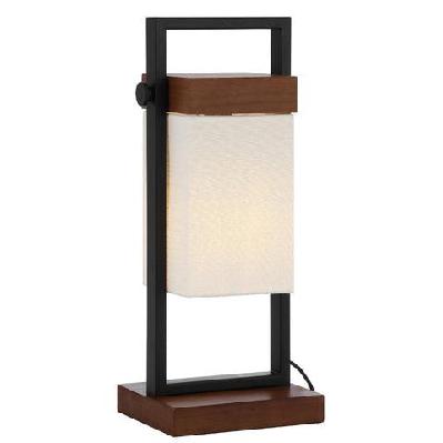 osada contemporary table desk lamp light wood metal fabric black walnut ivory wood tones matte 