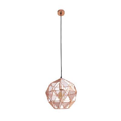 oslo geometric hanging pendant light  - copper