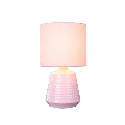 osso classic touch metal table lamp light fabric shade - pink