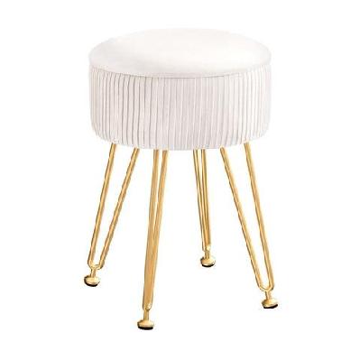 ottoman storage foot stool vanity velvet round white